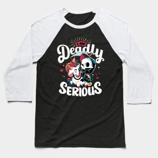 Deadly Serious - Grim Reaper's Unicorn Baseball T-Shirt